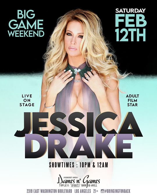 One Big Game, Two Hot Nights: JESSICA DRAKE to Headline SoCal’s Finest Gentlemen’s Clubs This Weekend