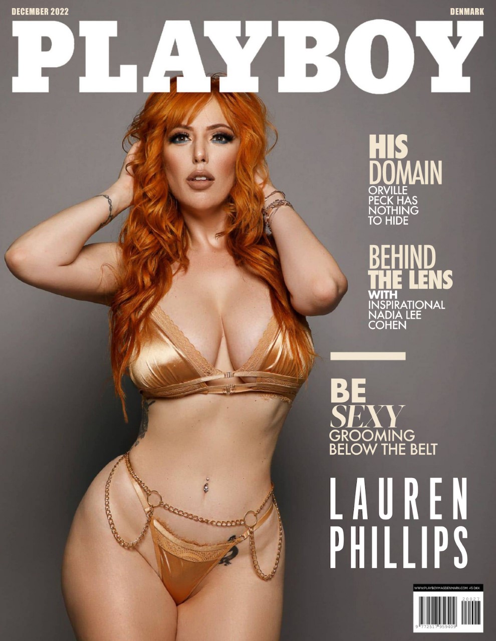 Lauren Phillips Scores Cover of Playboy Denmark for December