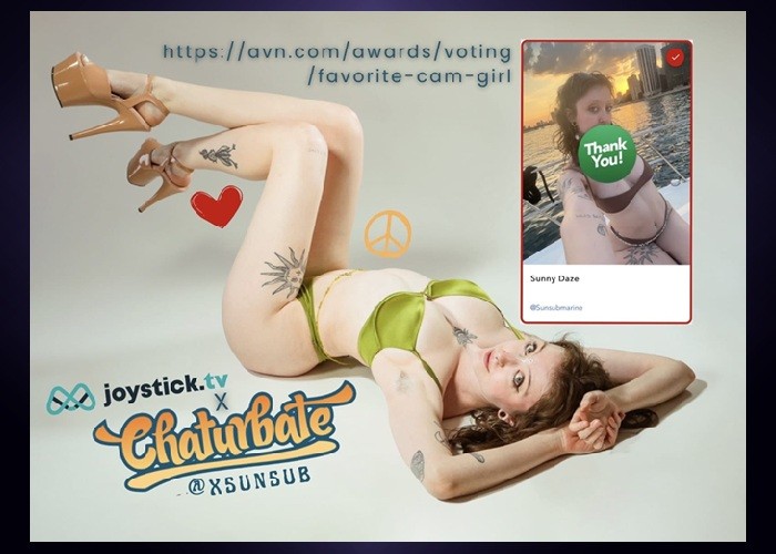 Sunny Daze Nabs Fan-Voted AVN Awards Nomination for Favorite Cam Girl