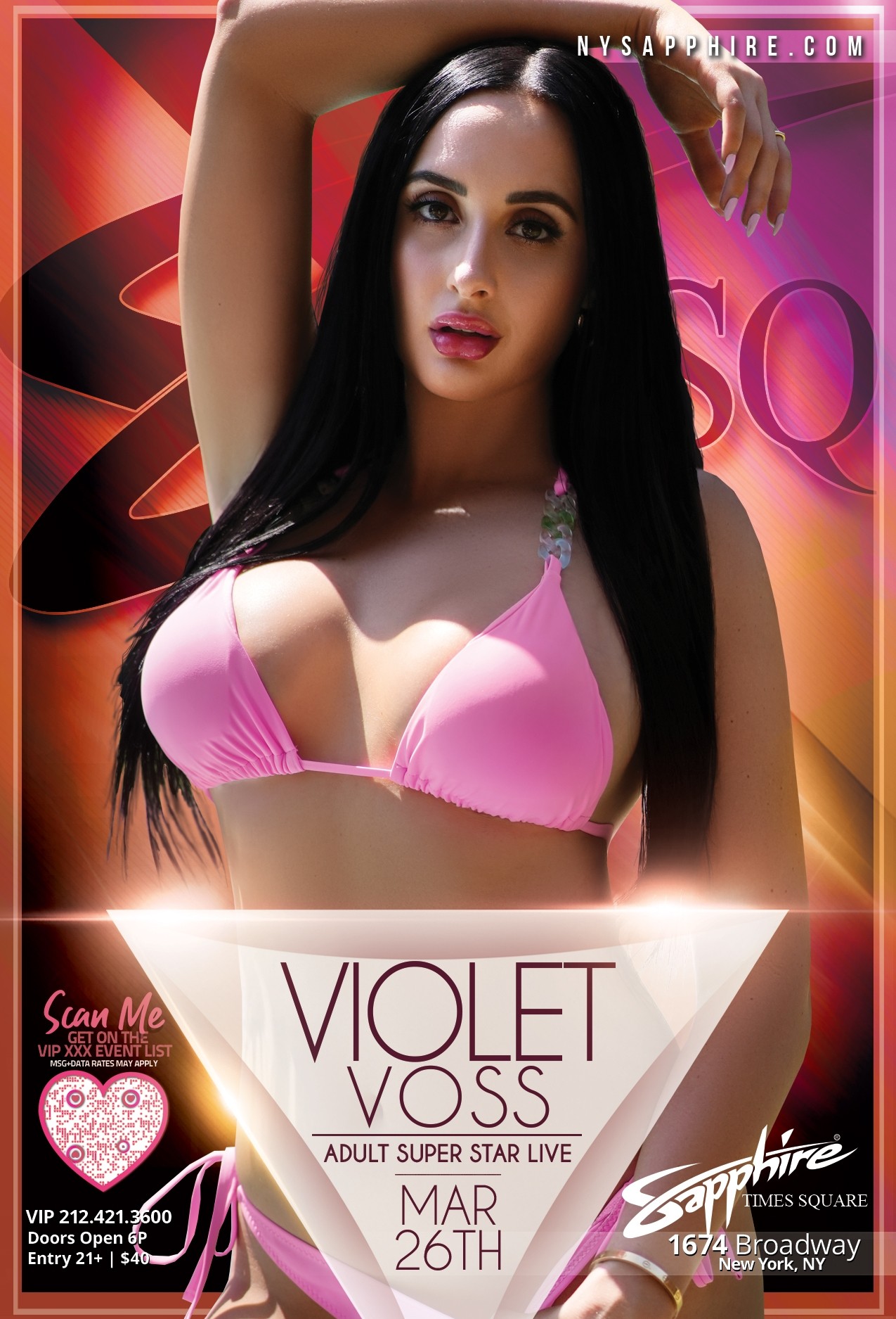 Violet Voss Brings the Heat to Sapphire NYC Times Square March 26