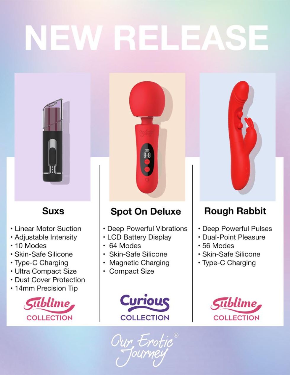 Our Erotic Journey Introduces Three New Pleasure Products Across Sublime, Curious Collections