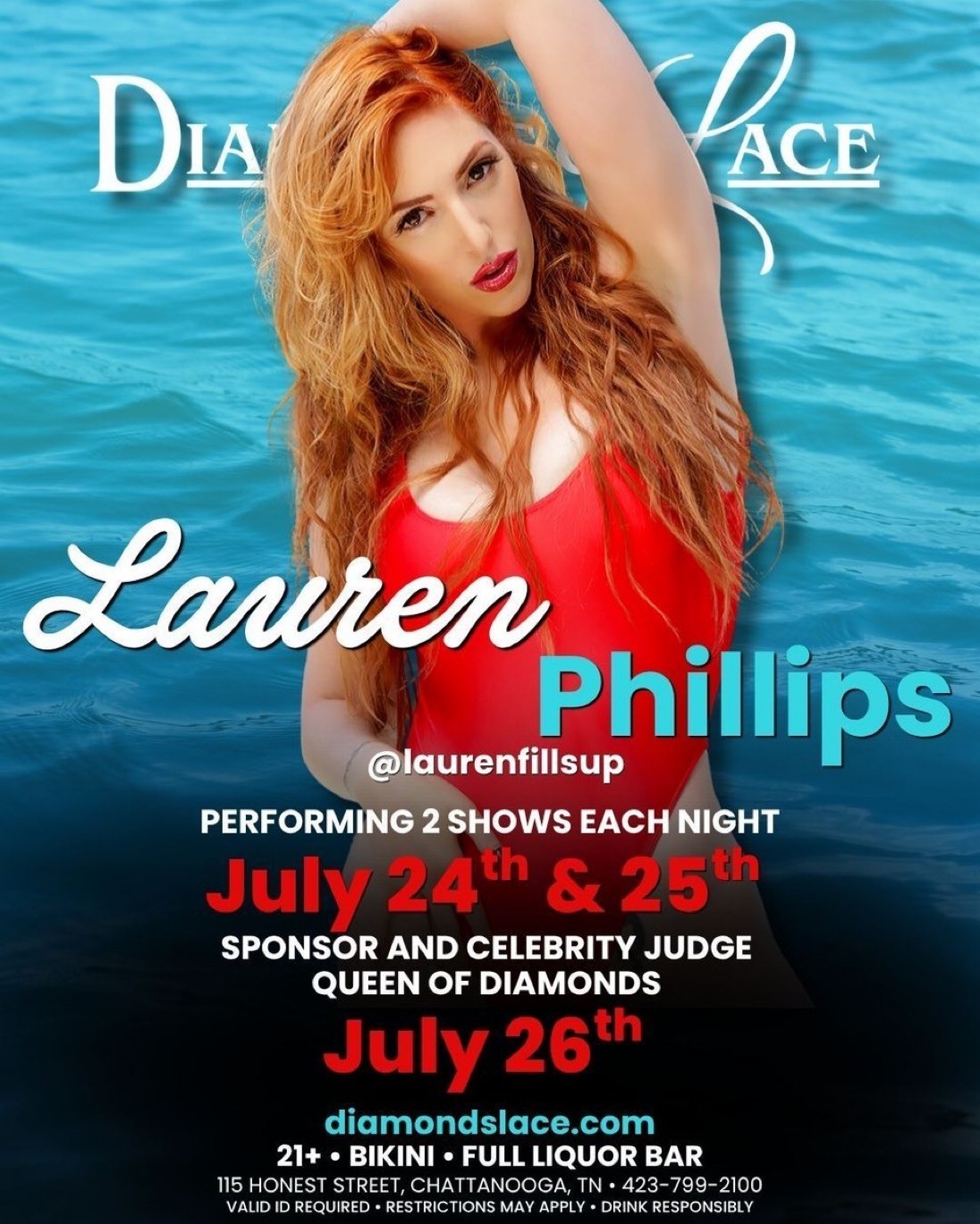 Lauren Phillips Returns to Diamonds & Lace for 3 Nights