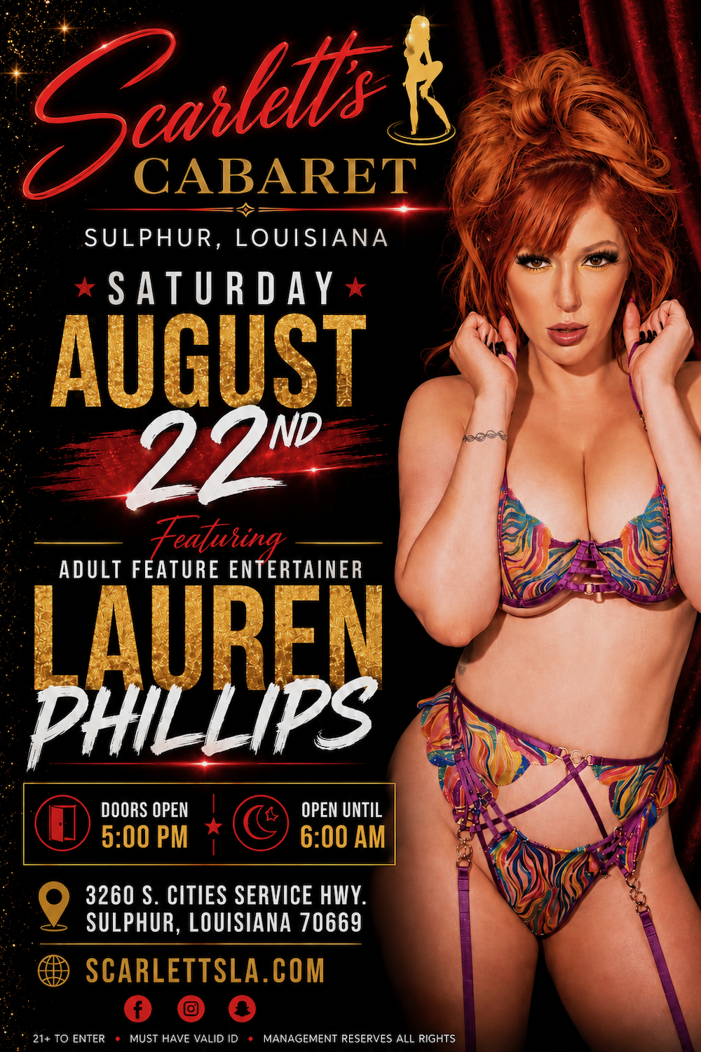 Lauren Phillips Appearing at Scarlett’s Cabaret in Sulphur, LA