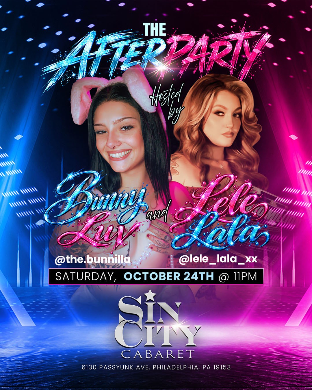 Lele Lala and Bunny Luv to Appear at Sin City Cabaret in Philadelphia on Saturday, October 24 at 11pm After the Exxxotica Expo